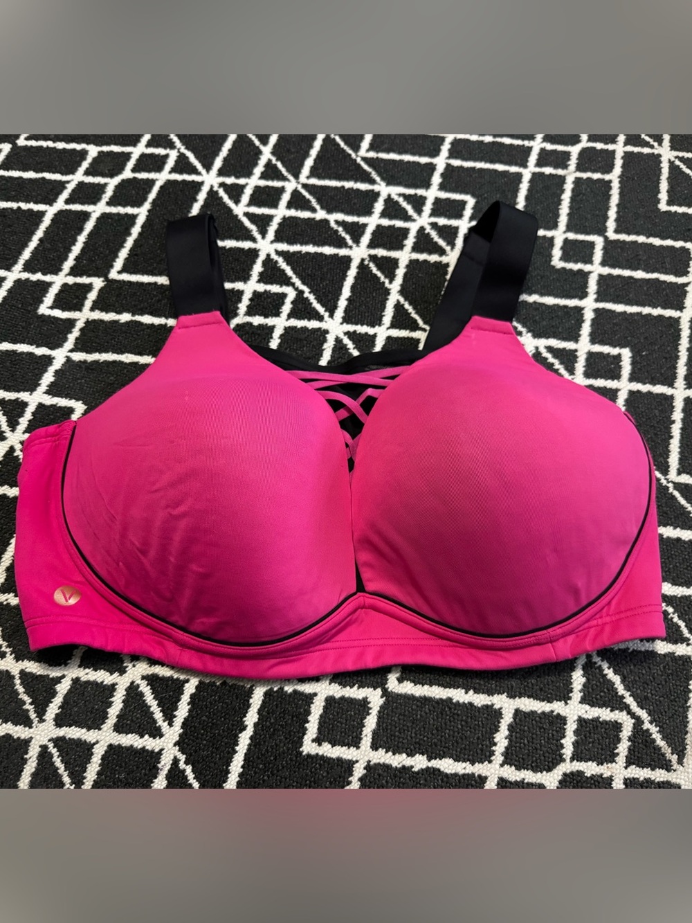 Livi Active High Impact Sports Bra 40DDD Pink Black